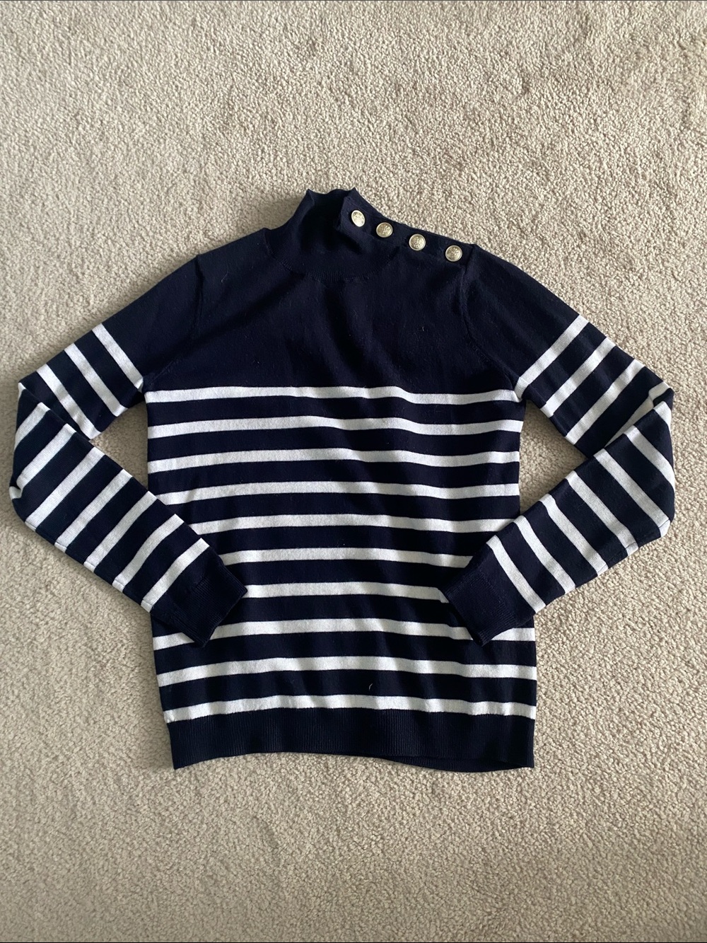 Sézane Jacob sweater in navy/ecru stripe
